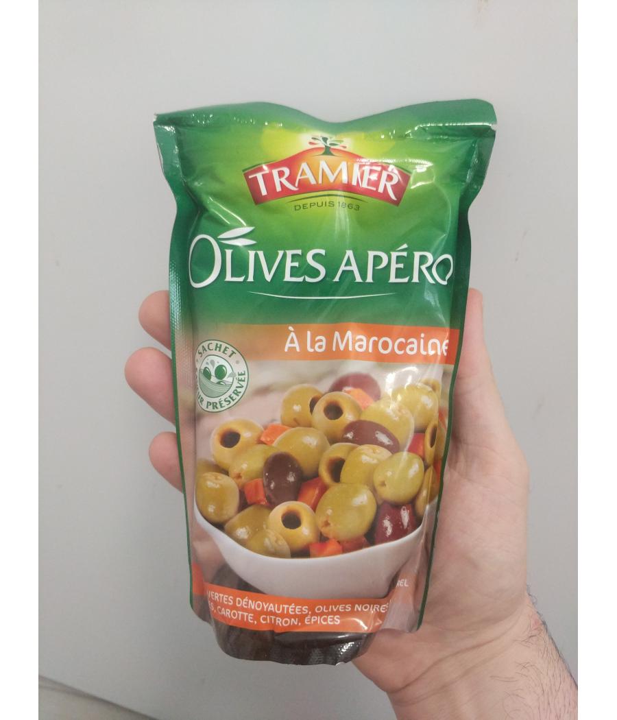 OLIVES TRAMIER  APERO A LA MAROCAINE 350G (EGOUTTE :150G) OLIVES TRAMIER  APERO A LA MAROCAINE 350G (EGOUTTE :150G)