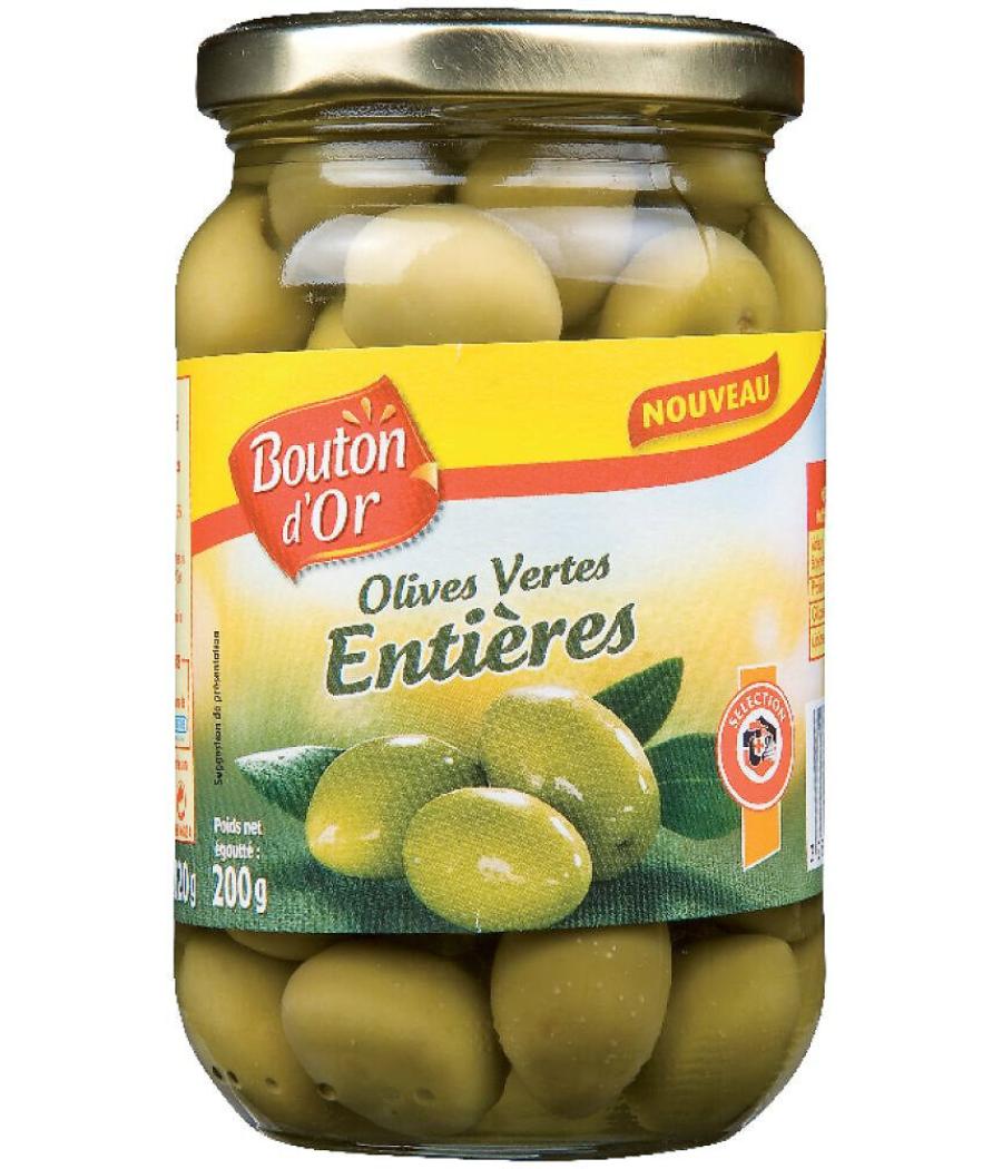 OLIVES VERTES ENTIERES BOUTON D'OR 200G OLIVES VERTES ENTIERES BOUTON D'OR 200G