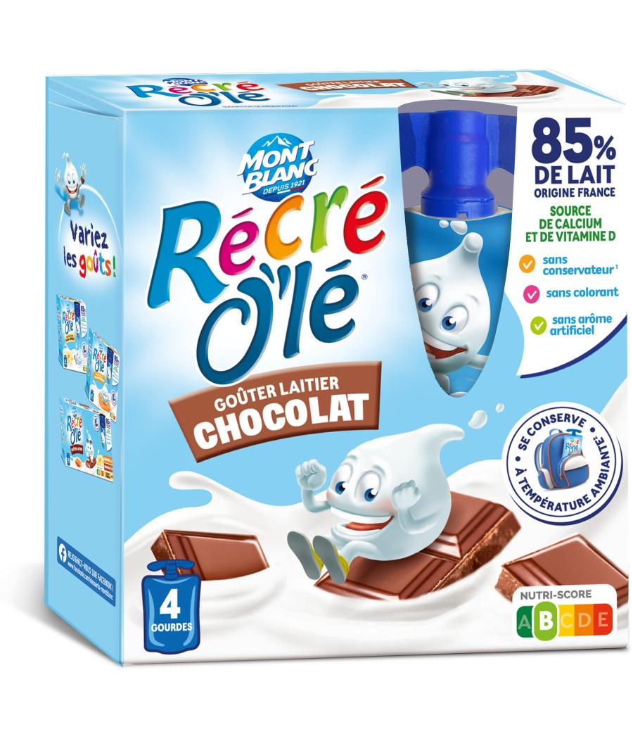RECRE O\'LE GOUTER LAITIER GOURDES CHOCOLAT 4X85G 340 G RECRE O\'LE GOUTER LAITIER GOURDES CHOCOLAT 4X85G 340 G