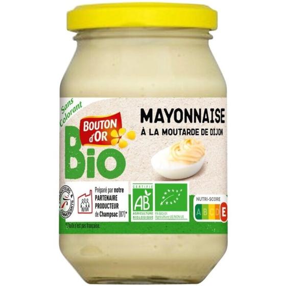 MAYONNAISE A LA MOUTARDE DE DIJON BIO BOUTON D'OR 235G