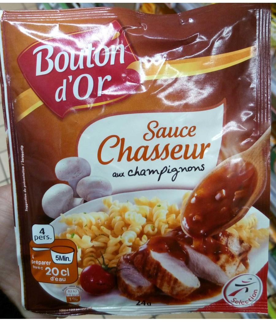 SAUCE CHASSEUR AUX CHAMPIGNONS BOUTON D'OR 24G SAUCE CHASSEUR AUX CHAMPIGNONS BOUTON D'OR 24G