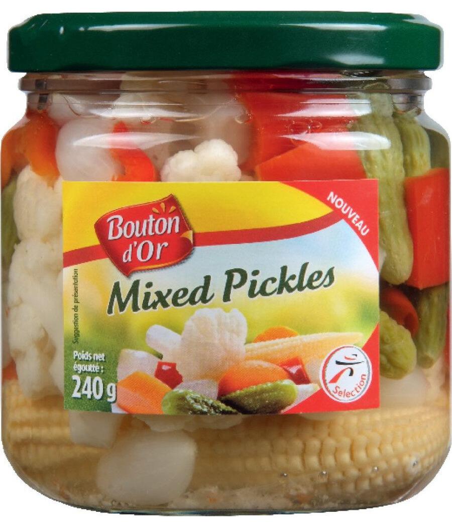 MIXED PICKLES  FRUITS ET LEGUMES BOUTON D'OR  240G MIXED PICKLES  FRUITS ET LEGUMES BOUTON D'OR  240G
