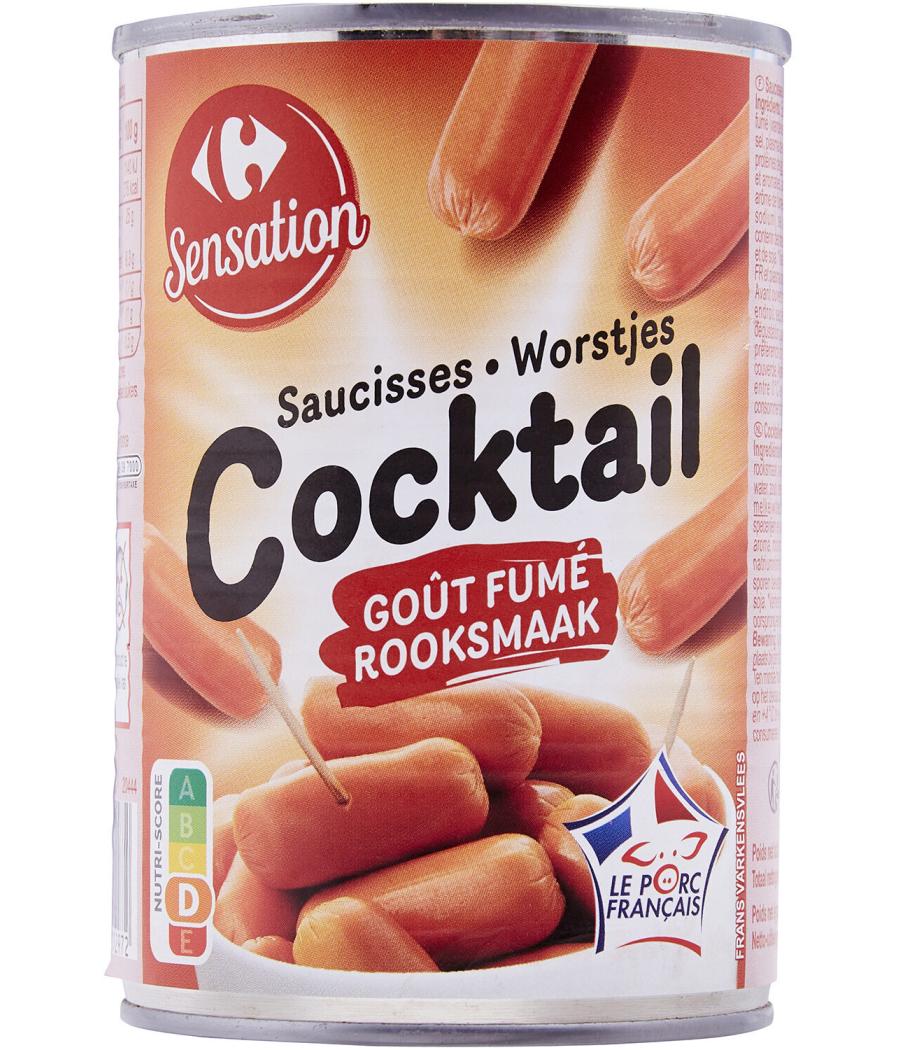 SAUCISSES COCKTAIL GOUT FUME CARREFOUR  220G SAUCISSES COCKTAIL GOUT FUME CARREFOUR  220G