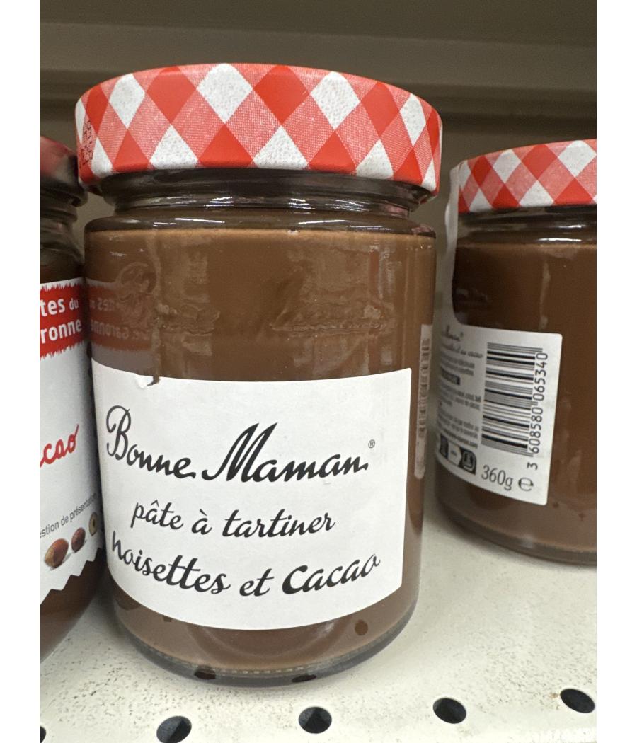 PATE A TARTINER NOISETTES ET CACAO BONNE MAMAN 360G PATE A TARTINER NOISETTES ET CACAO BONNE MAMAN 360G
