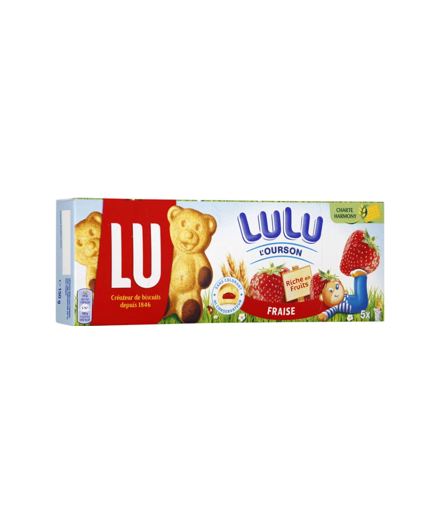 GATEAUX L'OURSON FOURRES A LA FRAISE LU 150G GATEAUX L'OURSON FOURRES A LA FRAISE LU 150G