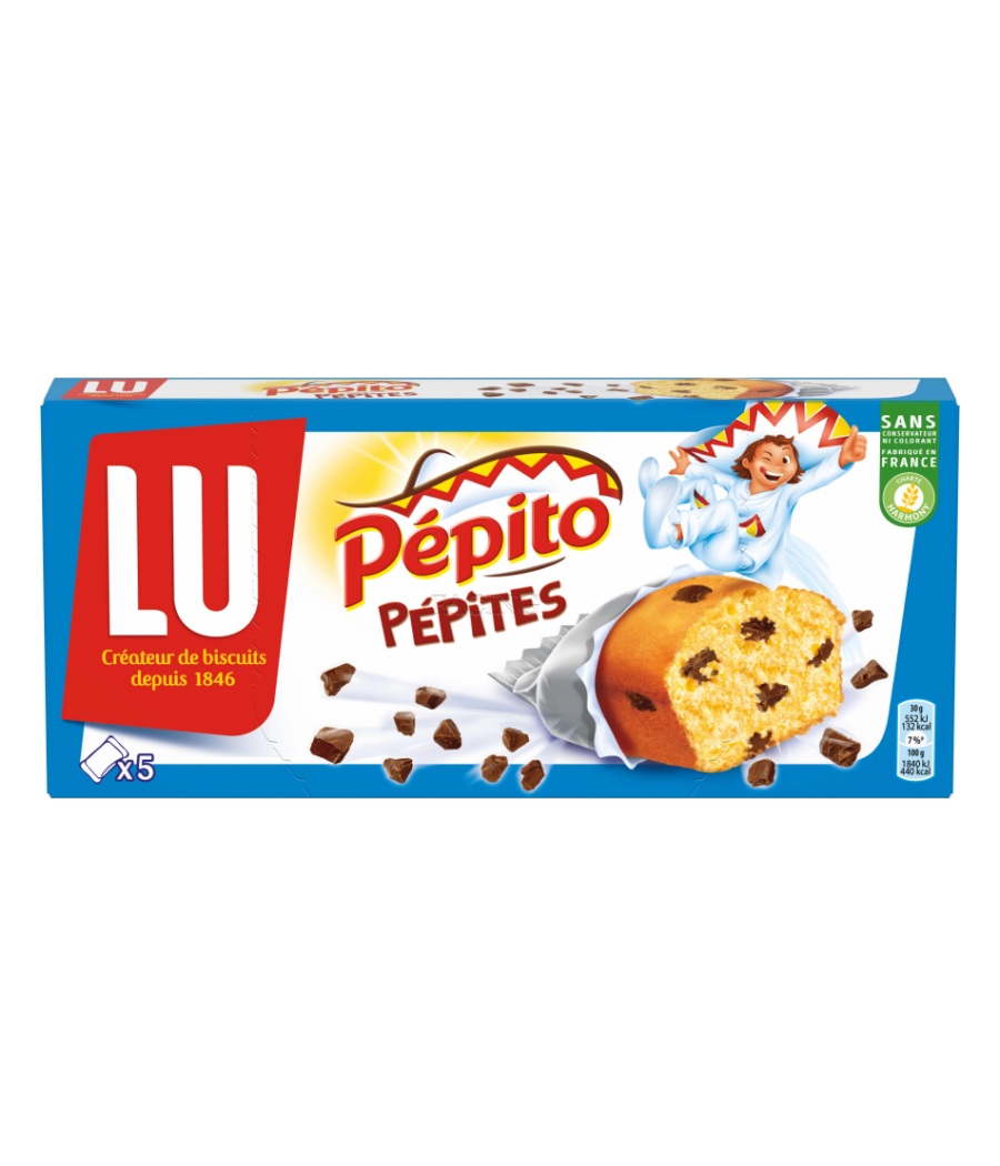 GATEAUX PEPITO FOURRES AUX  PEPITES DE  CHOCOLAT  LU 150G GATEAUX PEPITO FOURRES AUX  PEPITES DE  CHOCOLAT  LU 150G