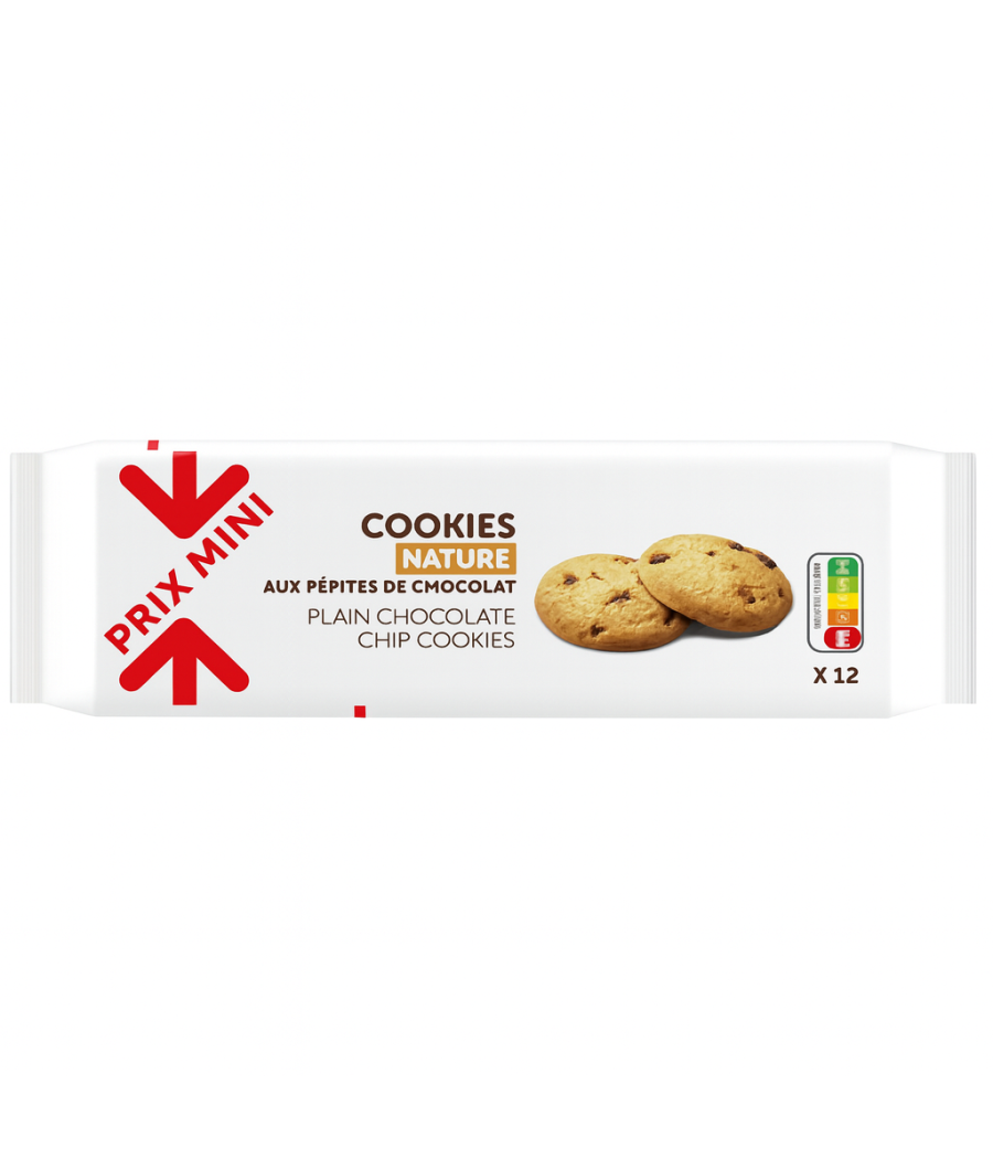 COOKIES NATURE AUX PEPITES DE CHOCOLAT TOP BUDGET  200G COOKIES NATURE AUX PEPITES DE CHOCOLAT TOP BUDGET  200G
