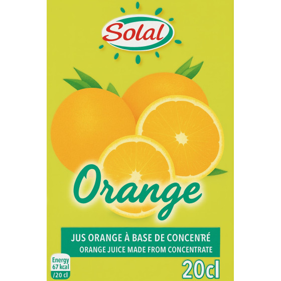 JUS DE FRUITS D'ORANGE SOLAL 20CL
