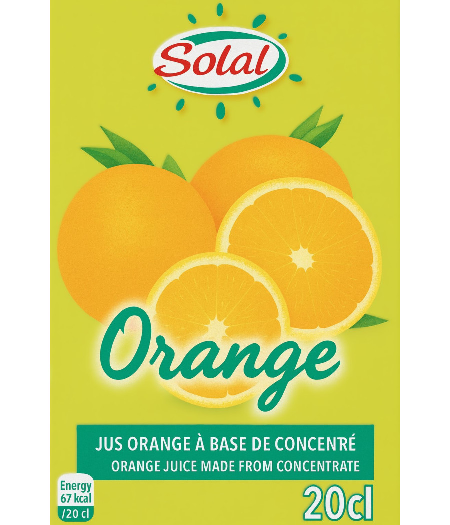 JUS DE FRUITS D'ORANGE SOLAL 20CL JUS DE FRUITS D'ORANGE SOLAL 20CL