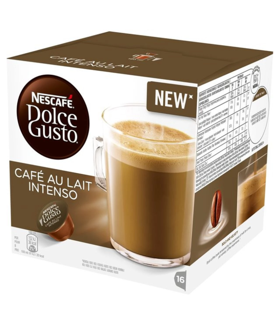 CAFE AU LAIT  NESCAFE DOLCE GUSTO  INTENSO X16 CAPSULES CAFE AU LAIT  NESCAFE DOLCE GUSTO  INTENSO X16 CAPSULES
