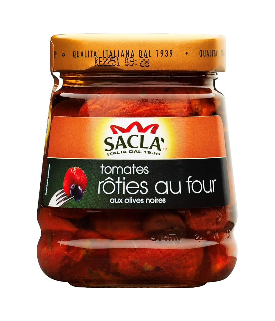 TOMATES ROTIES AU FOUR AUX OLIVES NOIRES 285G TOMATES ROTIES AU FOUR AUX OLIVES NOIRES 285G