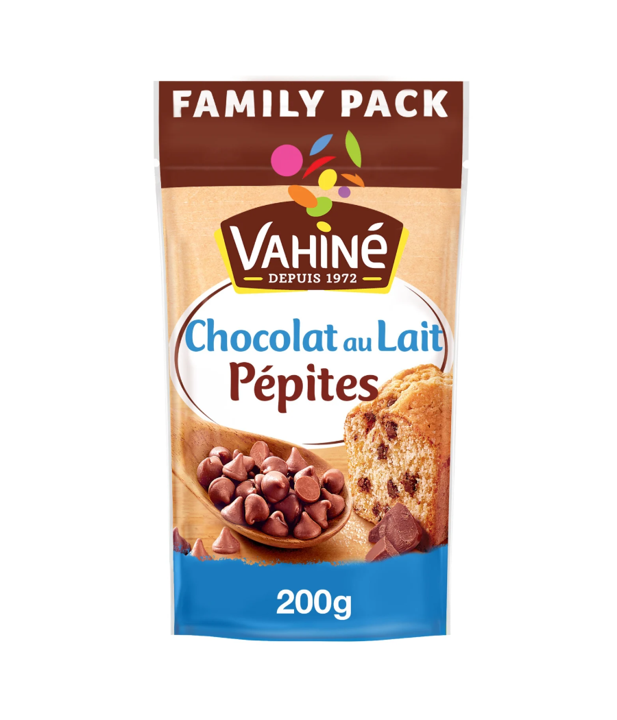 PEPITES CHOCOLAT AU LAIT VAHINE 200G PEPITES CHOCOLAT AU LAIT VAHINE 200G