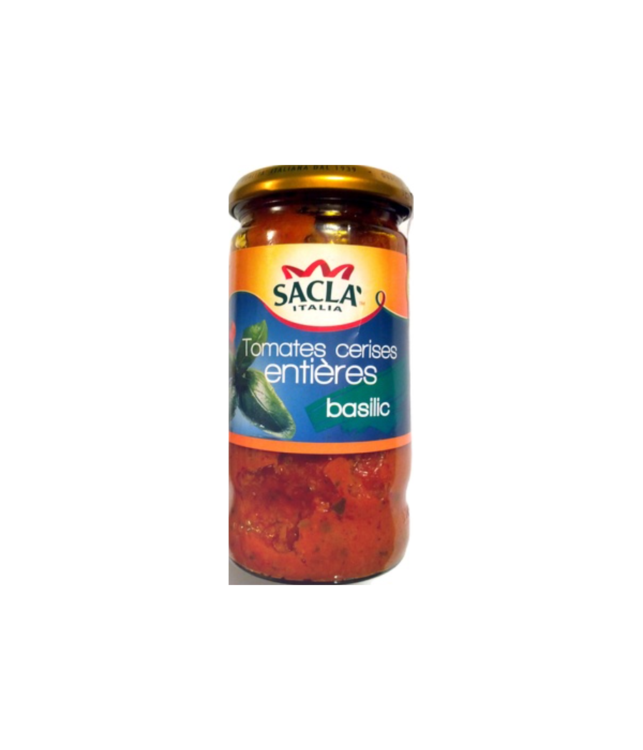 SAUCE TOMATES CERISES ENTIERES BASILIC 345G SAUCE TOMATES CERISES ENTIERES BASILIC 345G