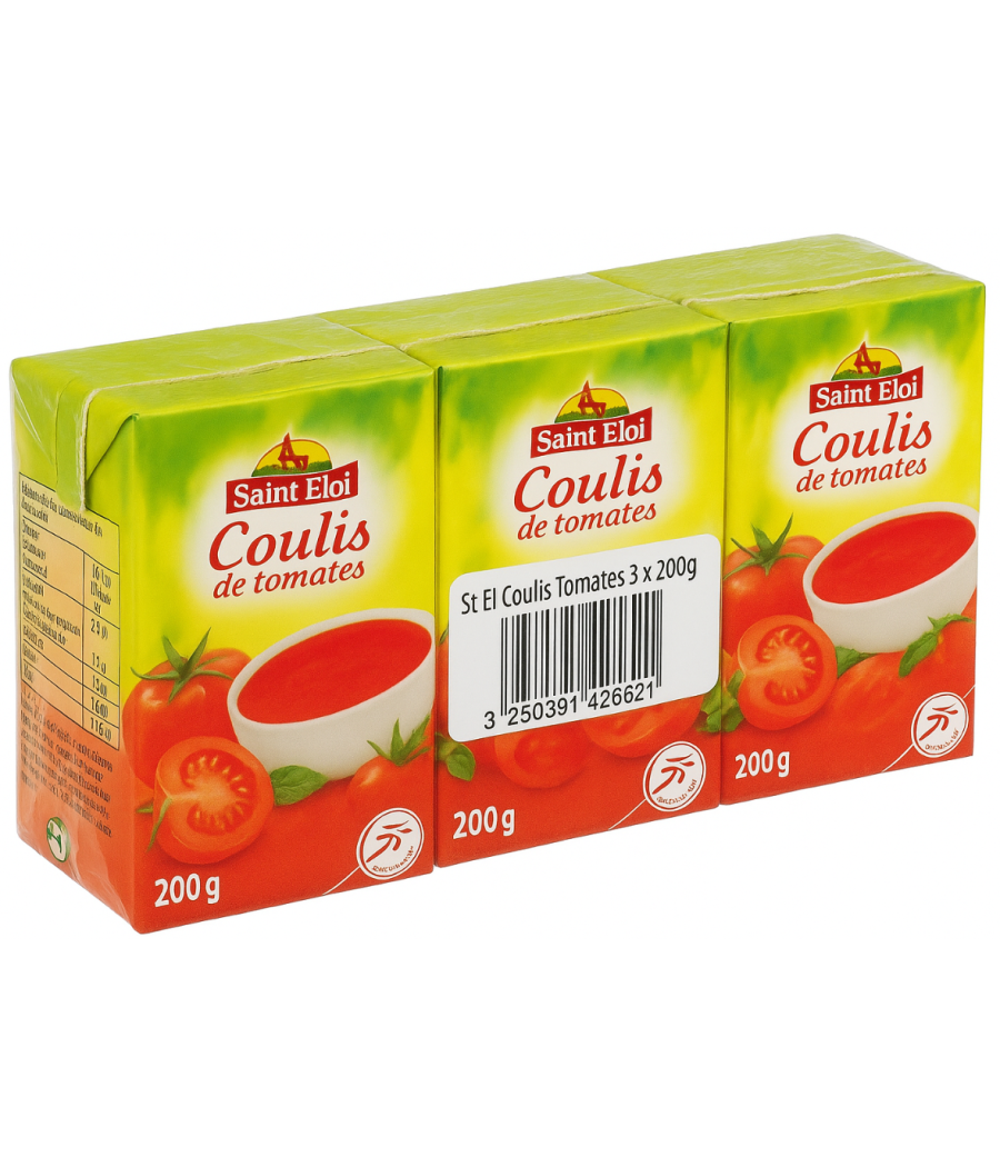 TOMATE SAINT ELOI COULIS DE TOMATES 600G (3 X 200G) TOMATE SAINT ELOI COULIS DE TOMATES 600G (3 X 200G)