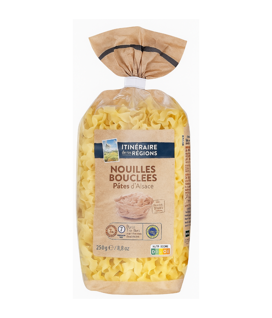 PATES ITINERAIRE DE NOS REGIONS SPAGHETTI, COQUILLETTES,  NOUILLES BOUCLEES, PENNE 250G PATES ITINERAIRE DE NOS REGIONS SPAGHETTI, COQUILLETTES,  NOUILLES BOUCLEES, PENNE 250G