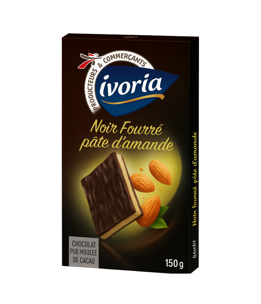 CHOCOLAT IVORIA NOIR FOURRE 150G CHOCOLAT IVORIA NOIR FOURRE 150G