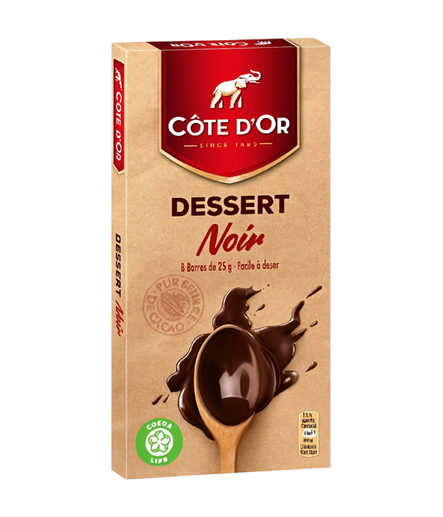 TABLETTE DE CHOCOLAT NOIR COTE D'OR  200G TABLETTE DE CHOCOLAT NOIR COTE D'OR  200G