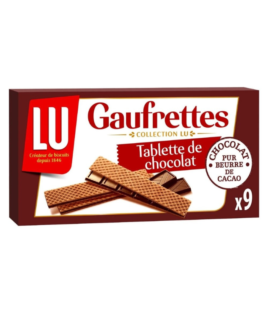 GAUFRETTES TABLETTE DE CHOCOLAT LU 92G GAUFRETTES TABLETTE DE CHOCOLAT LU 92G