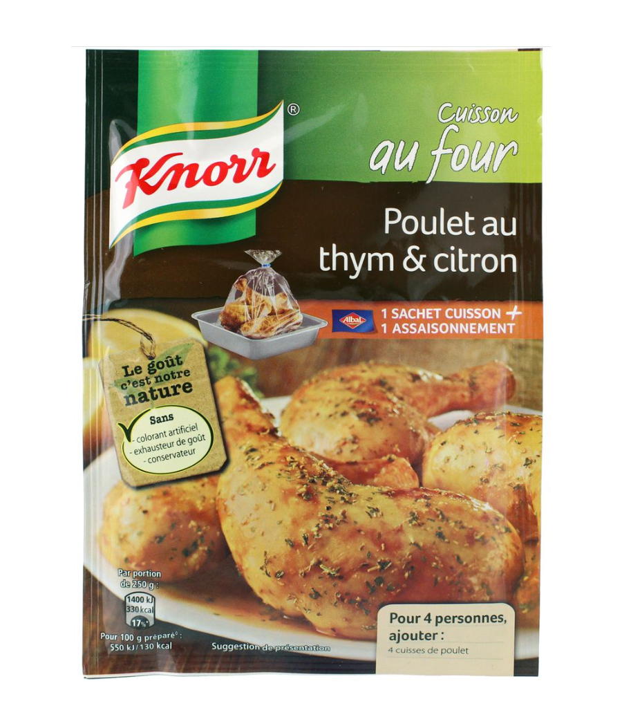 PAPILLOTE POULET THYM CITRON KNORR 20G PAPILLOTE POULET THYM CITRON KNORR 20G
