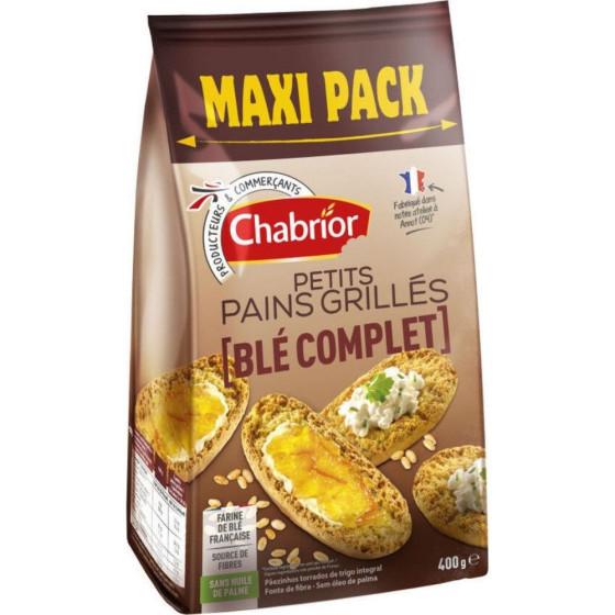 PETITS PAINS GRILLES AU BLE COMPLET CHABRIOR 400G