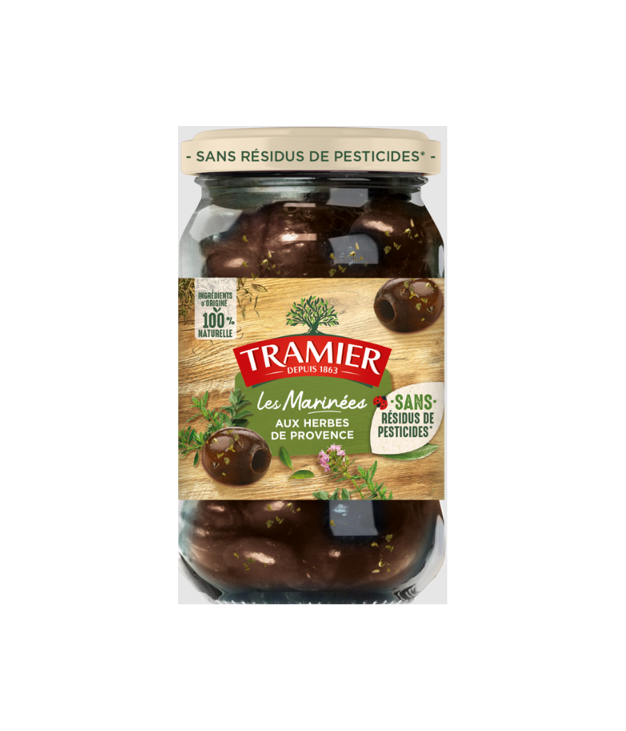 OLIVES NOIRES CONFITES AUX HERBES DE PROVENCE 150 G OLIVES NOIRES CONFITES AUX HERBES DE PROVENCE 150 G