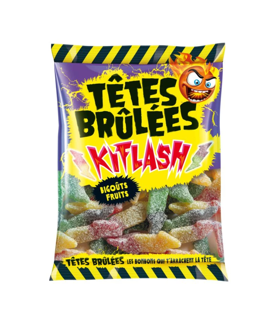 BONBONS TETES BRULEES KIFLASH BI-GOUT ACIDE 180G BONBONS TETES BRULEES KIFLASH BI-GOUT ACIDE 180G