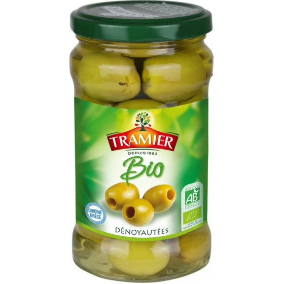OLIVES VERTES DENOYAUTEES BIO TRAMIER 130G