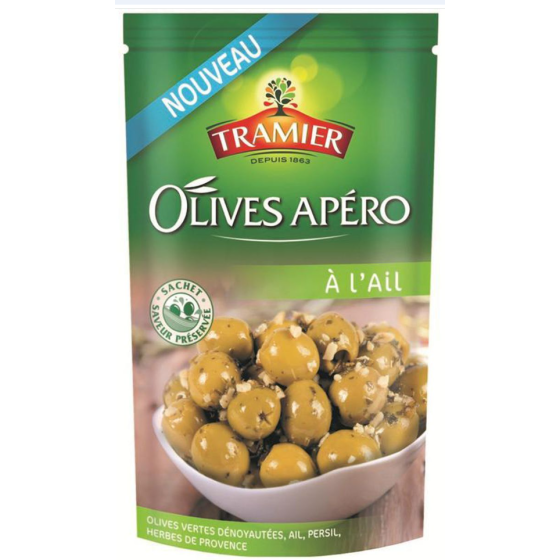 OLIVES  TRAMIER APERO A L'AIL 350G (150G EGOUTTE)