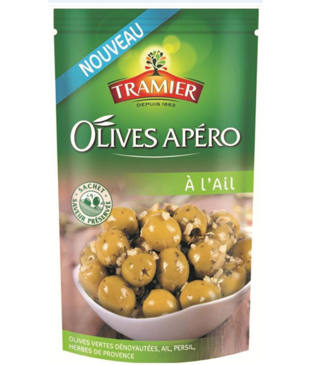 OLIVES  TRAMIER APERO A L'AIL 350G (150G EGOUTTE)