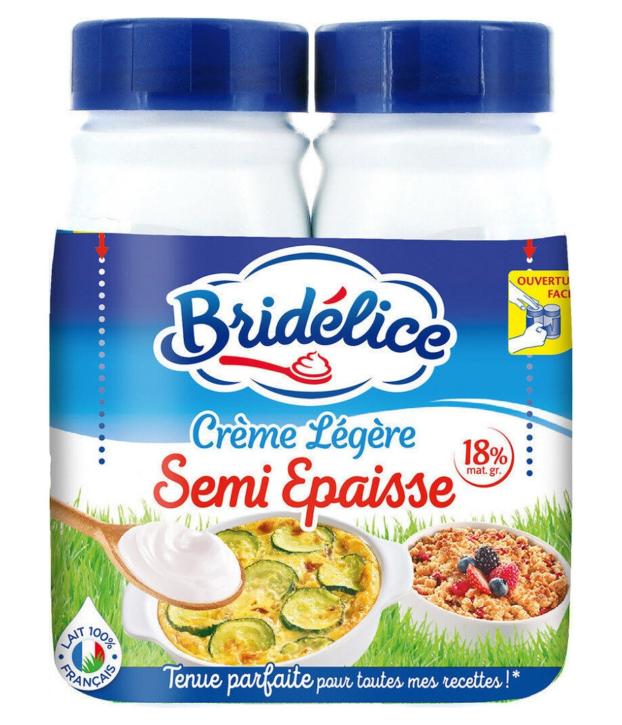CRÈME LÉGÈRE BRICEDÉLICE SEMI ÉPAISSE 18% MAT. GR. 2X25CL CRÈME LÉGÈRE BRICEDÉLICE SEMI ÉPAISSE 18% MAT. GR. 2X25CL