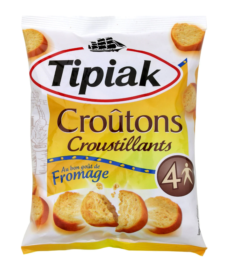CROUTONS TIPIAK CROUSTILLANTS GOUT FROMAGE 90G CROUTONS TIPIAK CROUSTILLANTS GOUT FROMAGE 90G