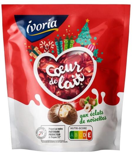 SACHET PETITS OEUFS  FOURRAGE CHOCOLAT AU LAIT ET ECLATS DE NOISETTES NOEL - 200G