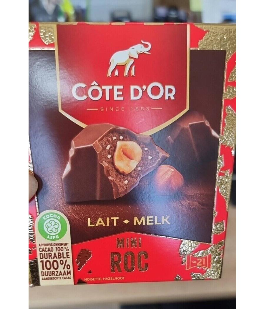 MINI ROC AU CHOCOLAT AU LAIT COTE D'OR 195G MINI ROC AU CHOCOLAT AU LAIT COTE D'OR 195G