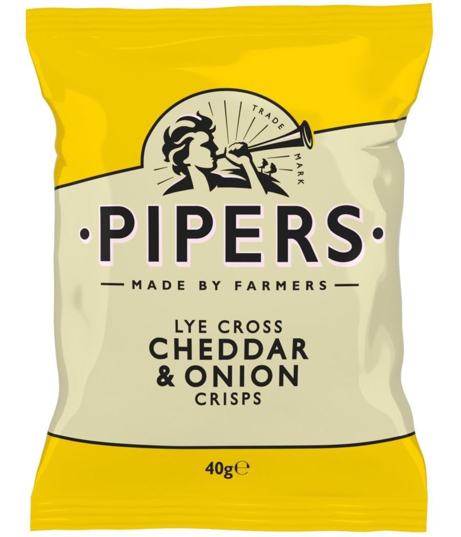 CHIPS CHEDDAR & OIGNION PIPERS LYE CROSS  40G CHIPS CHEDDAR & OIGNION PIPERS LYE CROSS  40G