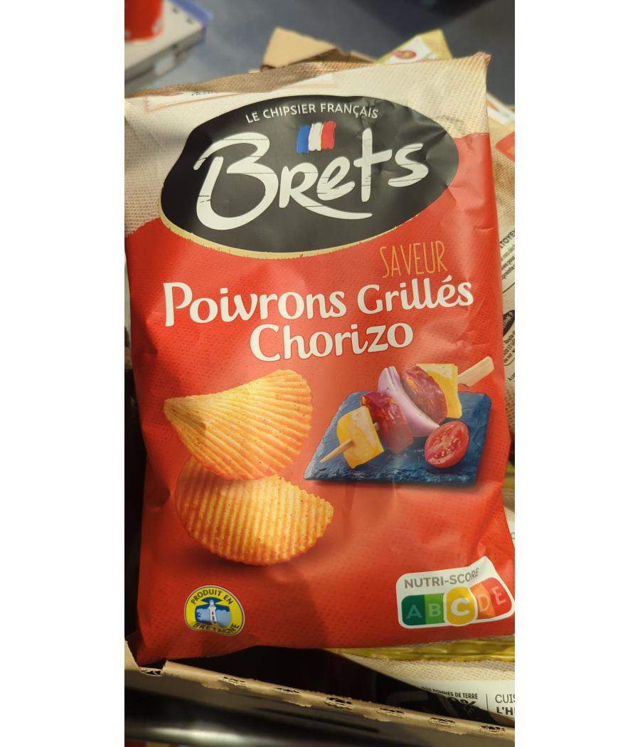 CHIPS SAVEUR POIVRONS GRILLES CHORIZO BRETS 125G CHIPS SAVEUR POIVRONS GRILLES CHORIZO BRETS 125G