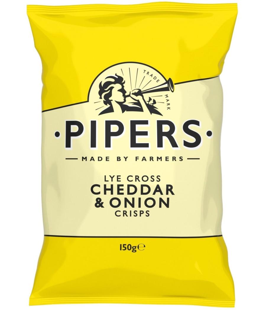 CHIPS PIPERS LYE CROSS CHEDDAR & OIGNION 150G CHIPS PIPERS LYE CROSS CHEDDAR & OIGNION 150G