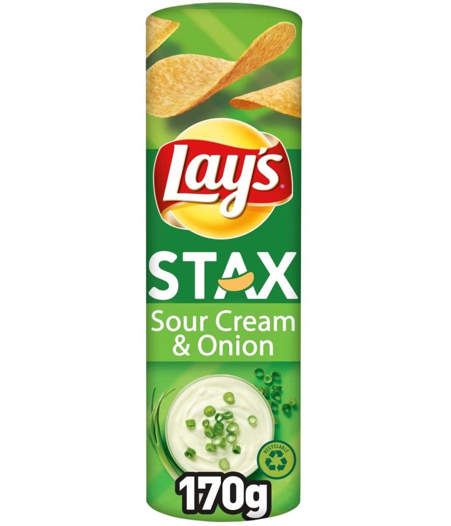 LAY'S STAX SOUR CREAM ET ONION FLAVOUR 170G LAY'S STAX SOUR CREAM ET ONION FLAVOUR 170G