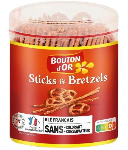 TUBO STICKS & BRETZELS BOUTON D'OR 300G
