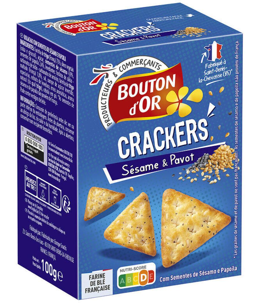 CRACKERS SESAME PAVOT BOUTON D'OR 100G CRACKERS SESAME PAVOT BOUTON D'OR 100G