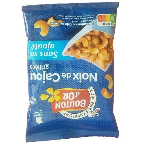 NOIX DE CAJOU GRILLEES SANS SEL AJOUTE BOUTON D'OR 125G