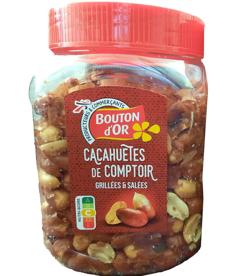 CACAHUETES DE COMPTOIR GRILLEES & SALEES BOUTON D'OR 400G CACAHUETES DE COMPTOIR GRILLEES & SALEES BOUTON D'OR 400G