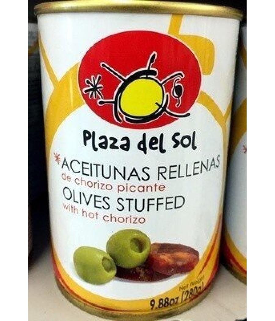 OLIVES VERTES FARCIES AU CHORIZO PLAZA DEL SOL 120G OLIVES VERTES FARCIES AU CHORIZO PLAZA DEL SOL 120G