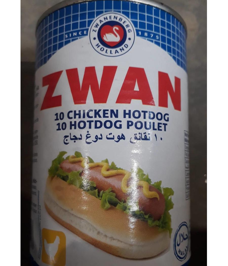 ZWAN 10 CHIKEN HOT DOG POULET ZWAN 10 CHIKEN HOT DOG POULET