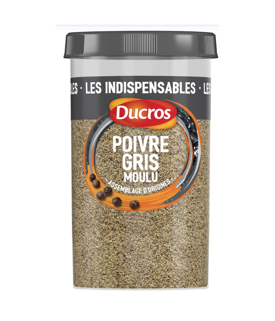 POIVRE DUCROS GRIS MOULU 90G POIVRE DUCROS GRIS MOULU 90G
