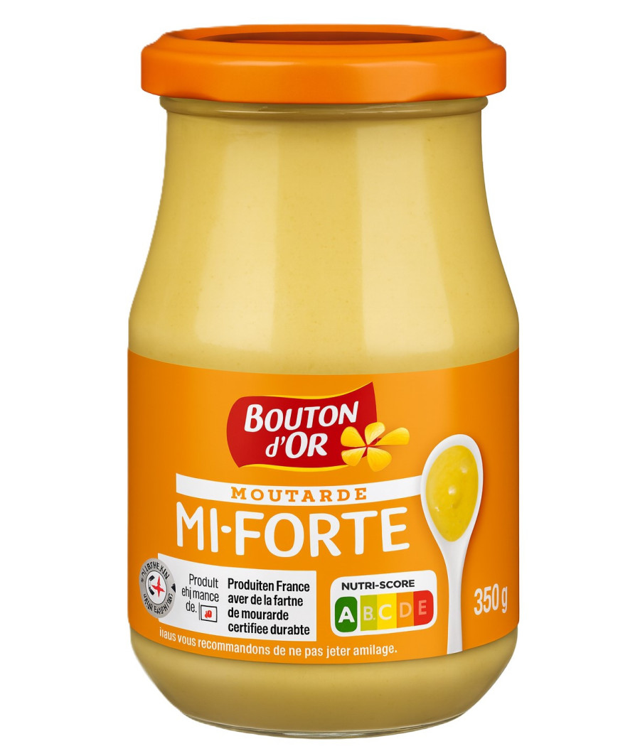 MOUTARDE MI-FORTE BOUTON D'OR 350G MOUTARDE MI-FORTE BOUTON D'OR 350G