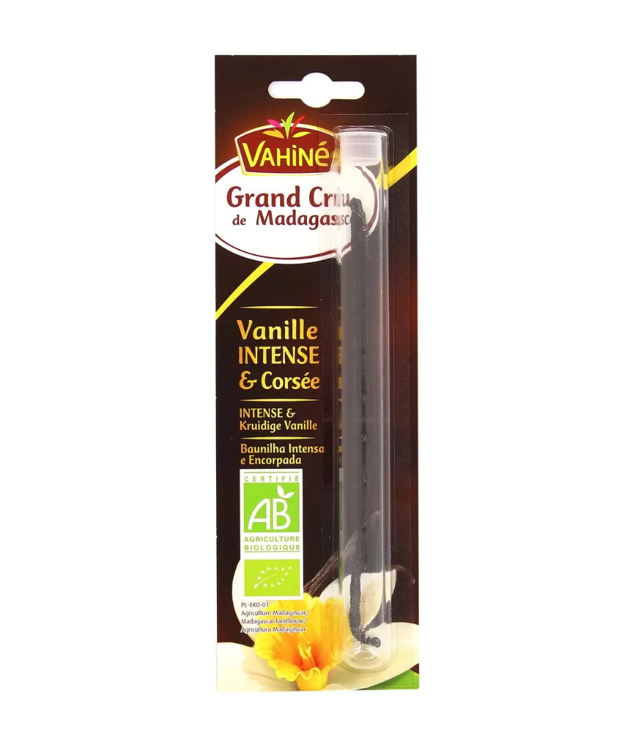 GOUSSE DE VANILLE VAHINE INTENSE, ORIGINE INDONESIE, CERTIFIE AB 1 GOUSSE GOUSSE DE VANILLE VAHINE INTENSE, ORIGINE INDONESIE, CERTIFIE AB 1 GOUSSE