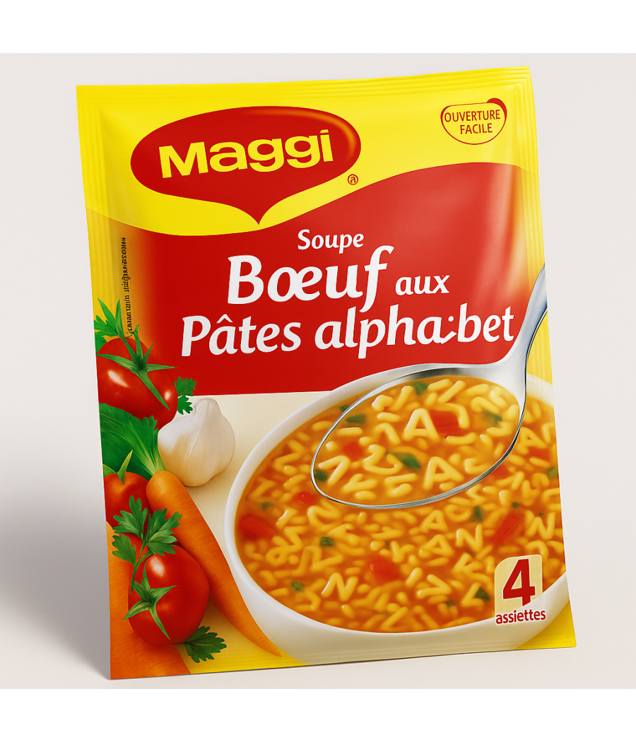 SOUPE AUX BOEUF AUX PATES ALPHABET MAGGI  46G SOUPE AUX BOEUF AUX PATES ALPHABET MAGGI  46G