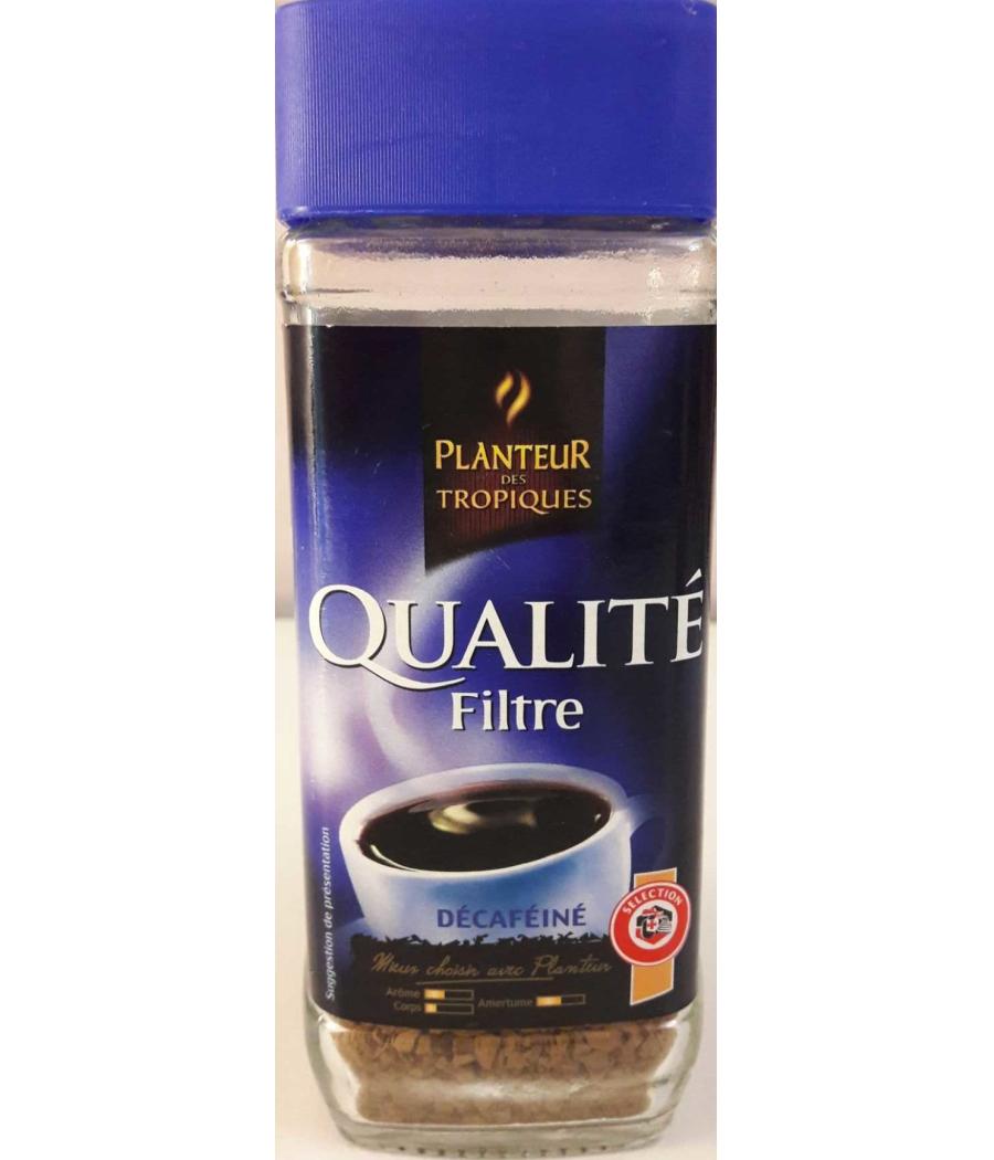 CAFE AUCHAN SOLUBLE DECAFEINE, PLANTEUR DES TROPIQUES, QUALITE FILTRE 100G CAFE AUCHAN SOLUBLE DECAFEINE, PLANTEUR DES TROPIQUES, QUALITE FILTRE 100G