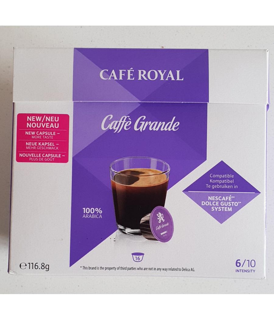 CAFFE GRANDE COMPATIBLE DOLCE GUSTO CAFE ROYAL, 16 CAPSULES 160ML CAFFE GRANDE COMPATIBLE DOLCE GUSTO CAFE ROYAL, 16 CAPSULES 160ML