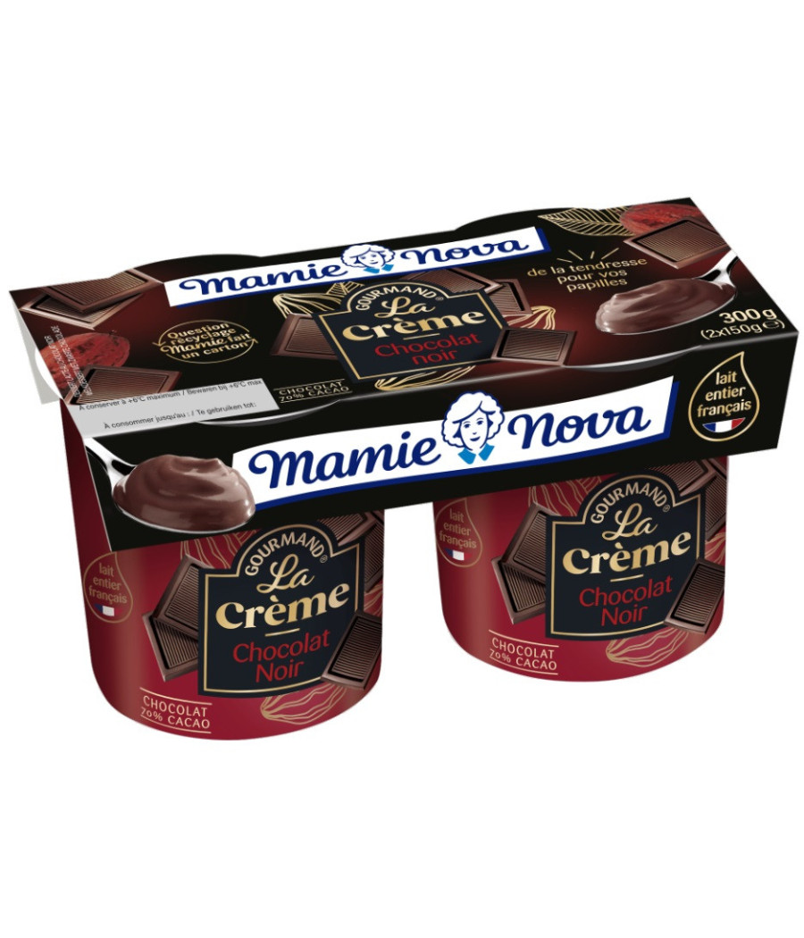 YAOURT GOURMAND CHOCOLAT NOIR INTENSE  2 X 150G - MAMIE NOVA YAOURT GOURMAND CHOCOLAT NOIR INTENSE  2 X 150G - MAMIE NOVA